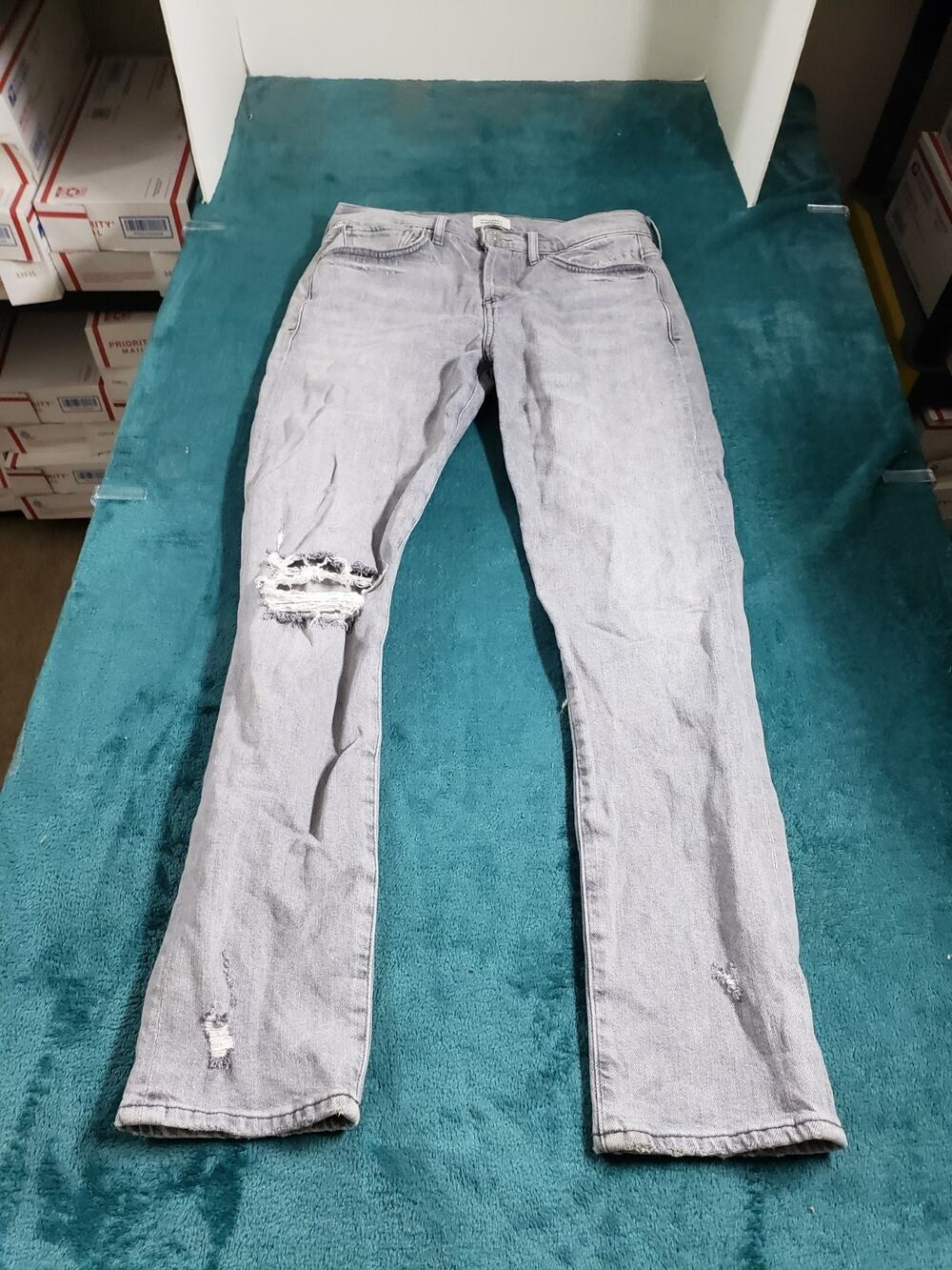Citizens of Humanity Jeans Size 25 Women Gray Stretch Denim Mid Rise Straight